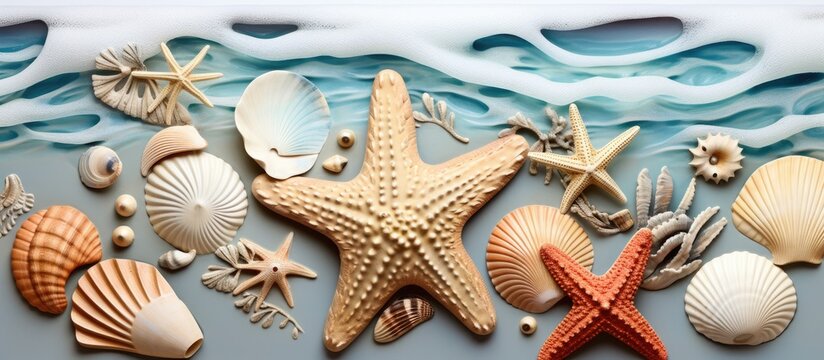 fridge magnet souvenir marine life theme. Website header. Creative Banner. Copyspace image