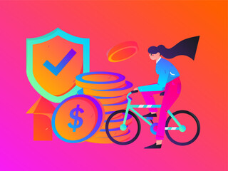 Fototapeta premium Internet financial management investment flat vector concept operation hand drawn illustration 