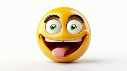 Fototapeta premium Smiling Face Emoji. A yellow face with a modest smile. A classic smiley icon.