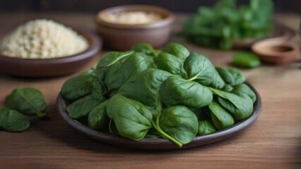 spinach on the table, spinach vegetable cooking ingredients 