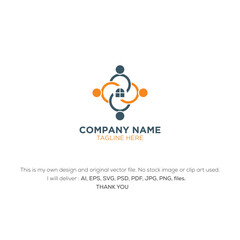People group, teamwork home logo design