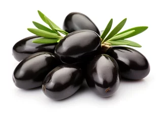 Fotobehang Black olives isolated on white background © Maria