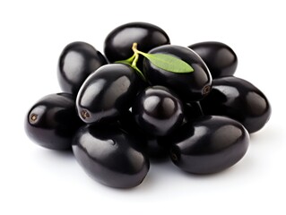 Black olives isolated on white background
