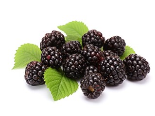 Blackberries isolated on white background