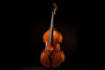 Double bass. Contrabass classical music instrument. Close up cello - obrazy, fototapety, plakaty
