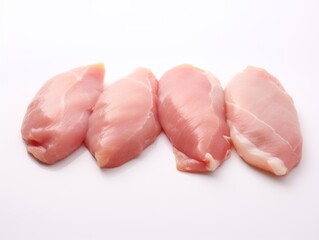 Boneless chicken breasts isolated on white background