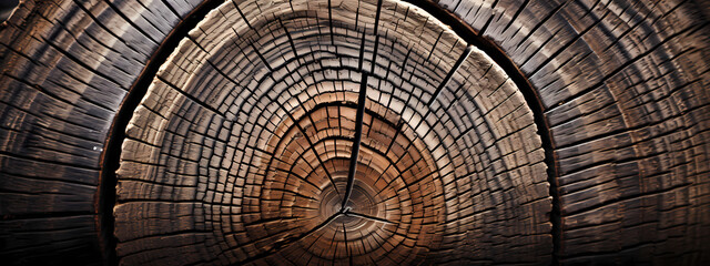 A high-detail macro photography shot of a cross-section of a tree trunk