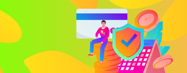 Internet financial management investment flat vector concept operation hand drawn illustration
