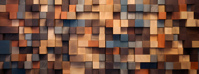 An artistic composition featuring an assortment of wood types