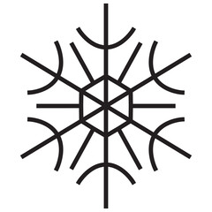 Cute snowflake isolated on white background. Flat snow icons, silhouette. Nice element for Christmas banner, cards. New year ornament.