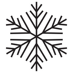 Cute snowflake isolated on white background. Flat snow icons, silhouette. Nice element for Christmas banner, cards. New year ornament.