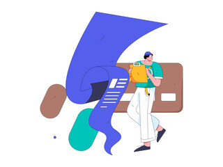 Internet financial management investment flat vector concept operation hand drawn illustration
