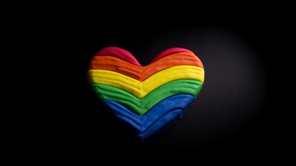 LGBT heart in rainbow colors. Diversity and equal rights. Black background.