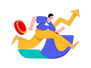 Internet financial management investment flat vector concept operation hand drawn illustration
