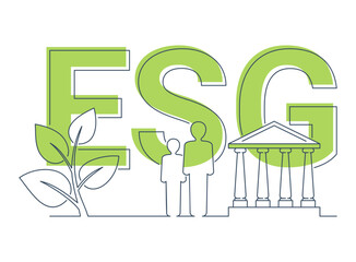ESG concept - Environmental, Social, Corporate - obrazy, fototapety, plakaty