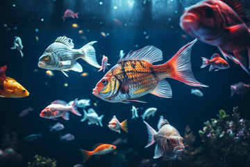 Fototapeta premium Assorted Fish Swimming Underwater