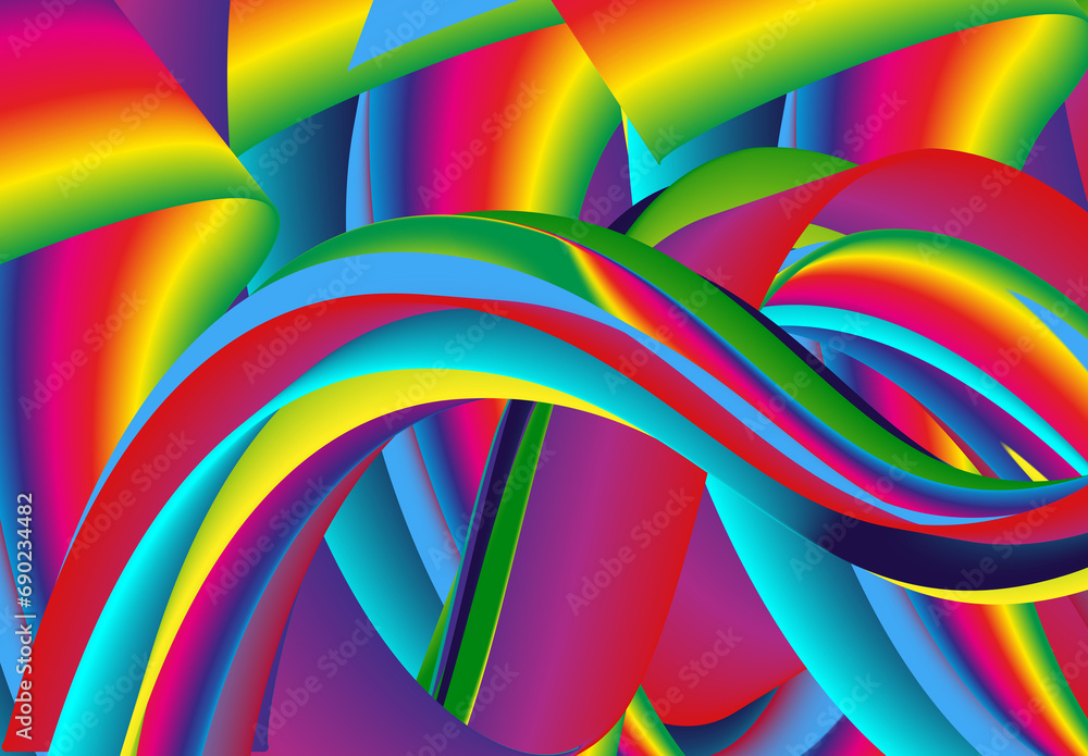 Poster abstract colorful background, dynamic and curved lines