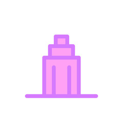 Building icon retro neon color style