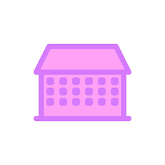 Building icon retro neon color style