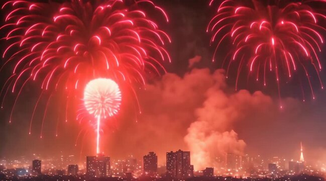 Fireworks on New Year's Eve 2024: various visual styles