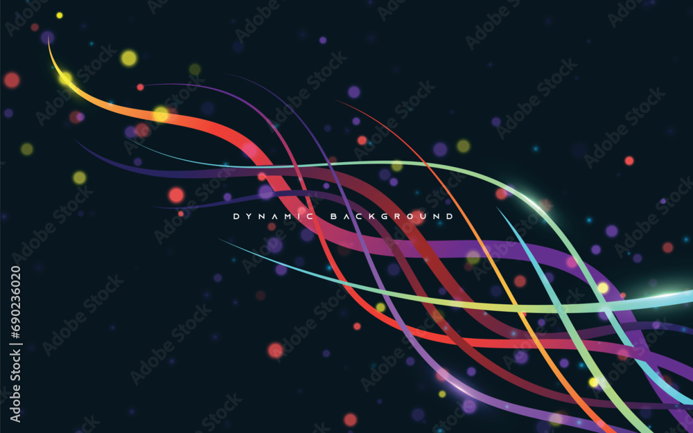 Poster abstract colorful lines shape background with sparkling light