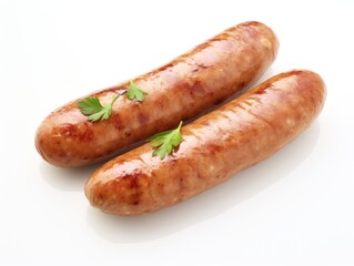 Breakfast sausage isolated on white background