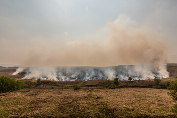 Wildfires in Northern England on Moorland