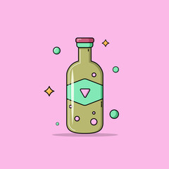 Magical Bottle  Vector Illustration 