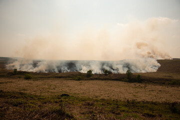 Wildfires in Northern England on Moorland
