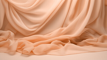 silk fabric background in peach fuzz color, ai 
