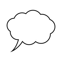 Speech or think bubble, empty line communication cloud. Vector design element.