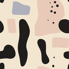 Pastel Boho Abstract Seamless Pattern Illustration