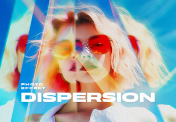 Prism Dispersion Photo Effect Mockup With Generative AI