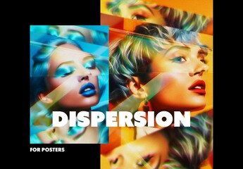 Prism Dispersion Poster Photo Effect Mockup With Generative AI