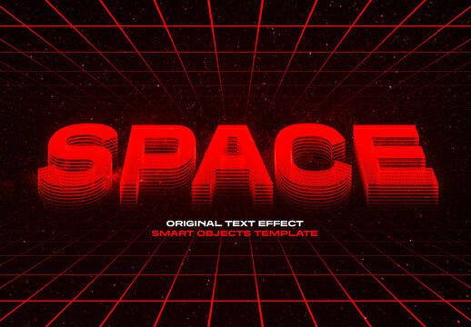 Red Retro Arcade Text Effect Mockup With Generative AI