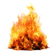 Stickers meubles Feu realistic fire flames of with sparks isolated on transparent. Burning fire sparks realistic