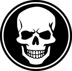 Obraz premium Skull | Black and White Vector illustration