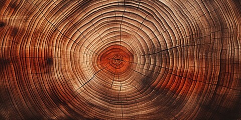 The intricate rings of a tree trunk tell a story of age, with a warm, russet center. - obrazy, fototapety, plakaty