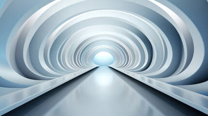 Fototapeta premium Explore the mesmerizing depths of a futuristic white technology tunnel, where innovation and design converge in a captivating visual experience