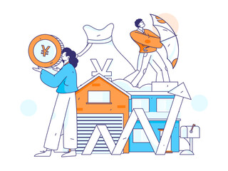 Home loan flat vector concept operation illustration
