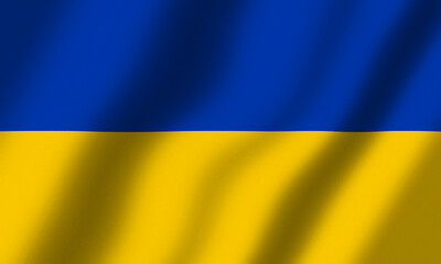 Powiewająca Flaga Ukrainy 3D - obrazy, fototapety, plakaty