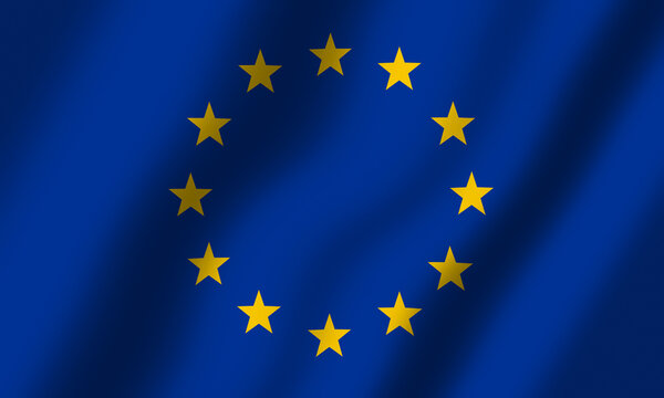 Powiewająca Flaga Unii Europejskiej