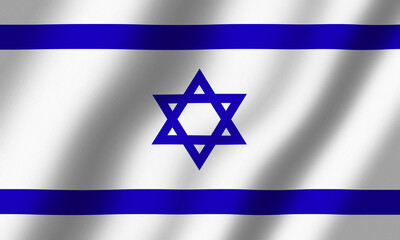 Powiewająca Flaga Izraela - obrazy, fototapety, plakaty