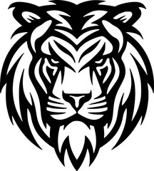 Tiger | Black and White Vector illustration