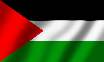 Powiewająca Flaga Palestyny - obrazy, fototapety, plakaty