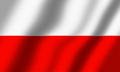 Powiewająca Flaga Polski 3D - obrazy, fototapety, plakaty