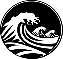 Waves | Black and White Vector illustration