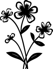 Wildflower - Black and White Isolated Icon - Vector illustration