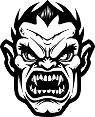 Zombie - Black and White Isolated Icon - Vector illustration