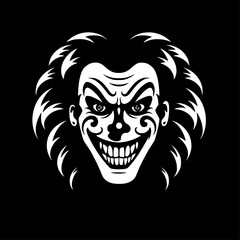 Clown | Black and White Vector illustration
